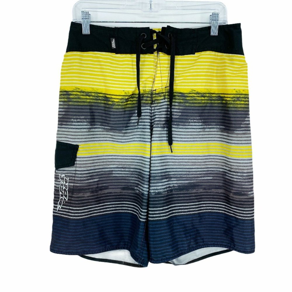 No Fear Men's Striped Board Shorts Swim Trunks